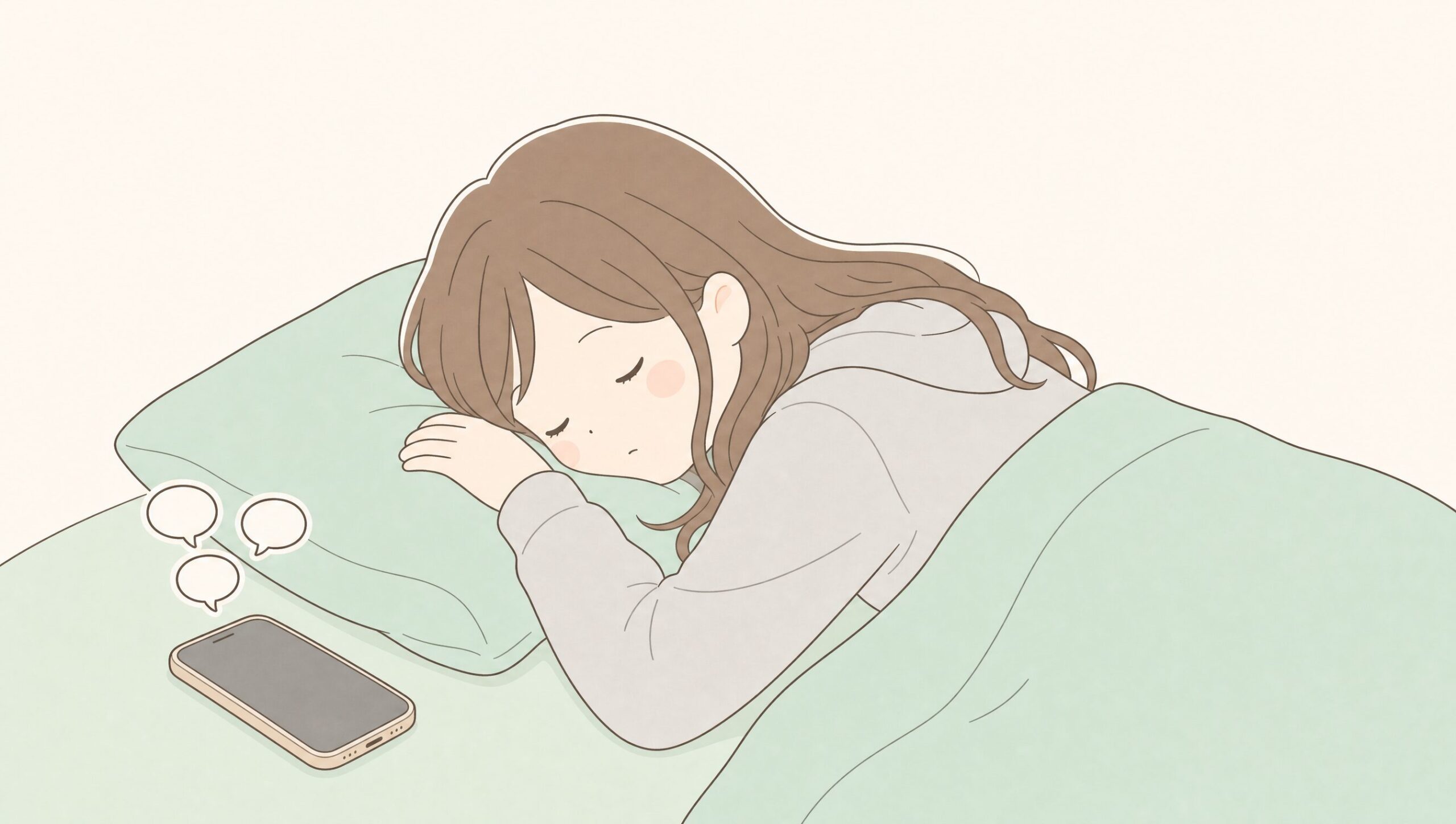 夜勤明けで眠る看護師の枕元に届く男性からの不機嫌な通知